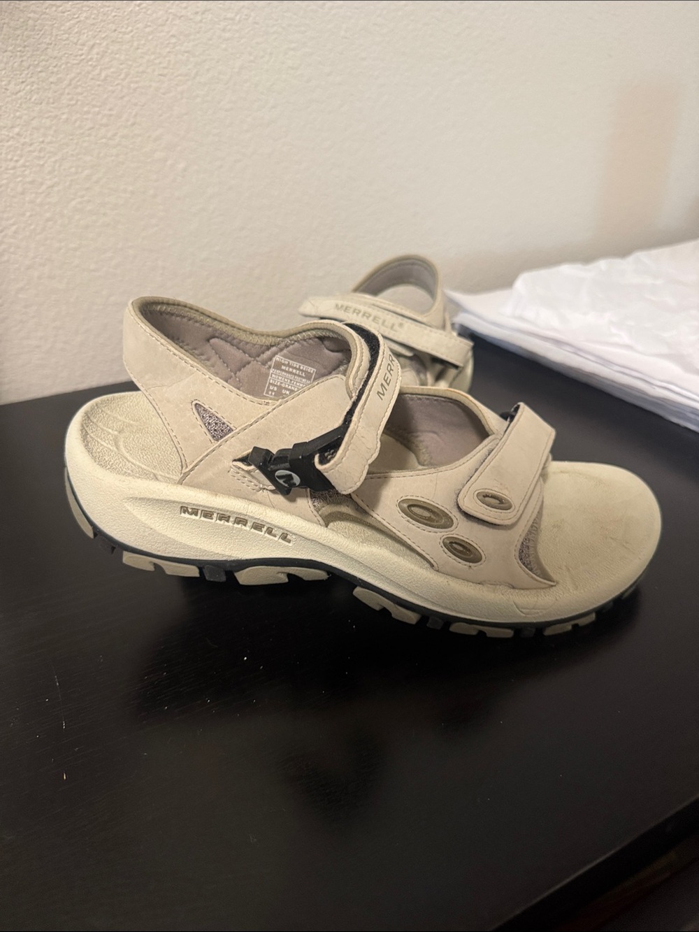 Merrell Women’s Tan Outdoor Comfort Sandals with Adjustable Straps